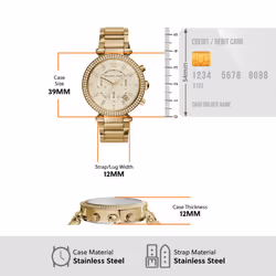 Michael Kors Parker Chronograph Gold-Tone Stainless Steel Women's Watc