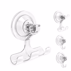 Suction Cup Hooks BUDGET & GOOD Reusable Waterproof Shower Hook 4Pcs