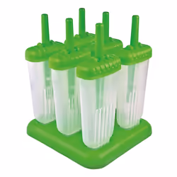 Tovolo Traditional Popsicle Making Tray Ice Pop Molds Set of 6 Green