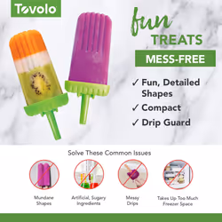 Tovolo Traditional Popsicle Making Tray Ice Pop Molds  Set of 6  Green