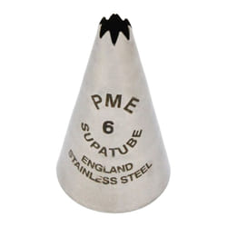 PME  Decorating Tip  no 6 Seamless Stainless Steel Medium Star Supatube
