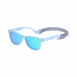 COCOSAND Toddler Sunglasses with Strap Polarized Retro Square Soft Sil