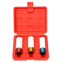 FreeTec 1/2-Inch Drive Metric Extra Thin Wall Deep Wheel Protector Impact Socket Set, 3 Size, 17, 19, 21 mm