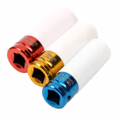 FreeTec 1/2-Inch Drive Metric Extra Thin Wall Deep Wheel Protector Impact Socket Set, 3 Size, 17, 19, 21 mm