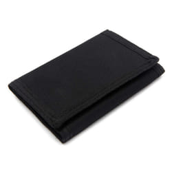 AI-DEE RFID Trifold Canvas Outdoor Sports Wallet for Kids - Front Pocket Wallet with Magic Sticker (Black)