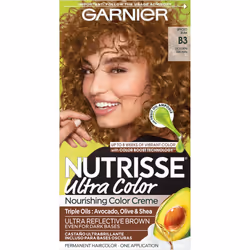 Garnier Hair Color Nutrisse Ultra Color Nourishing Creme, B3 Golden Brown (Spiced Rum) Permanent Hair Dye, 1 Count (Packaging ...