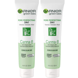 Garnier SkinActive Green Labs CannaB Pore Perfecting 3in1 Face Wash unscented 2 Count