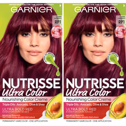Garnier Hair Color Nutrisse Ultra Color Nourishing Creme RP1 Pink Red (Cherry Flamingo) Permanent Hair Dye 2 Count (Packagi ...