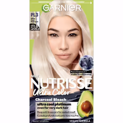 Garnier Hair Color Nutrisse Ultra Color Nourishing Crme PL3 Charcoal Bleach (Cool Platinum) Permanent Hair Dye 1 Count (Pa ...