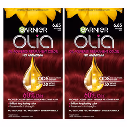 Garnier Olia Hair Color  Oil Powered Ammonia Free Permanent Hair Dye for Long-Lasting Hair Color  6.65 Intense Red  2 Hair Dy ...
