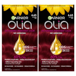 Garnier Olia Hair Color  Oil Powered Ammonia Free Permanent Hair Dye for Long-Lasting Hair Color  6.65 Intense Red  2 Hair Dye Kits