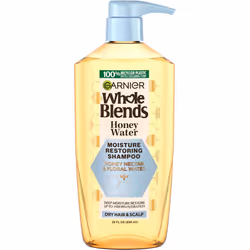 Garnier Whole Blends Honey Water Moisture Restoring Shampoo Hair Care for Dry Hair and Dry Scalp with Honey Nectar and Floral ...