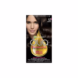 Garnier Olia Oil Powered Permanent Hair Color, 4.0 Dark Brown, 1 Kit
