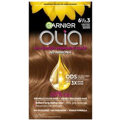 Garnier Hair Color Olia Ammonia-Free Brilliant Color Oil-Rich Permanent Hair Dye  6 1/2.3 Lightest Golden Brown  1 Count (Packaging May Vary)