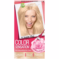 Garnier Color Sensation Hair Color Cream, 9.0 Summer Fling (Light Natural Blonde), 1 kit
