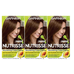 Garnier Nutrisse Nourishing Color Creme  50 Medium Natural Brown  3-Pack (Packaging May Vary)