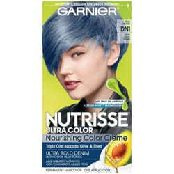 Garnier Nutrisse Ultra Color Nourishing Bold Permanent Hair Color Creme, DN1 Light Cool Denim, 1 kit