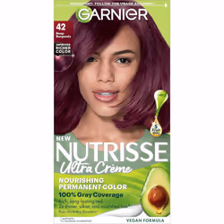 Garnier Nutrisse Nourishing Hair Color Creme  42 Deep Burgundy (Black Cherry)  3 Count (Packaging May Vary)
