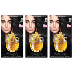 Garnier Olia Ammonia-Free Brilliant Color Oil-Rich Permanent Hair Color  2.0 Soft Black (Pack of 3) Black Hair Dye (Packaging May Vary)