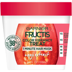 Garnier Fructis Color Vibrancy Treat 1 Minute Hair Mask with Goji Extract and Boost Collagen  3.4 Fl Oz (Pack of 1)