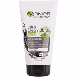 Garnier SkinActive Charcoal 3 in 1 Face Wash Scrub and Mask 4.4 fl. oz.