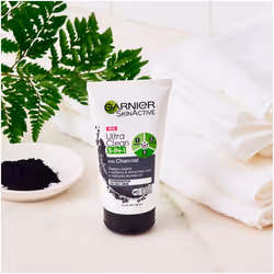 Garnier SkinActive Charcoal 3 in 1 Face Wash  Scrub and Mask  4.4 fl. oz.