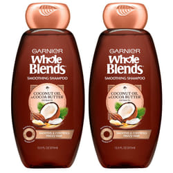 Garnier Whole Blends Smoothing Shampoo with Coconut Oil & Cocoa Butter Extracts  12.5 Fl Oz (Packaging May Vary)  2 Count