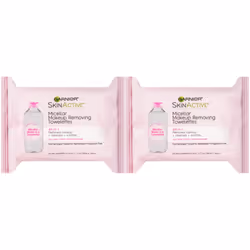 Garnier Micellar Facial Cleanser & Makeup Remover Wipes Gentle for All Skin Types (25 Wipes) 2 Count (Packaging May Vary)
