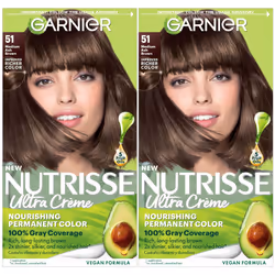 Garnier Hair Color Nutrisse Nourishing Creme 51 Medium Ash Brown (Cool Tea) Permanent Hair Dye 2 Count (Packaging May Vary)