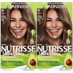 Garnier Hair Color Nutrisse Nourishing Creme  61 Light Ash Brown (Mochaccino) Permanent Hair Dye  2 Count (Packaging May Vary)