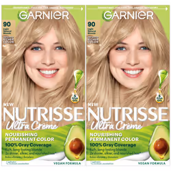Garnier Hair Color Nutrisse Nourishing Creme 90 Light Natural Blonde (Macadamia) Permanent Hair Dye 2 Count (Packaging May ...