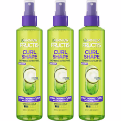 Garnier Fructis Style Curl Shape Defining Spray Gel for No Frizz  8.5 Fl Oz  3 Count (Packaging May Vary)