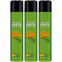 Garnier Fructis Style Sleek and Shine AntiHumidity Hairspray Ultra Strong Hold Frizz Protection 825 Oz 3 Count Packaging May  ...