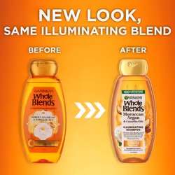 Garnier Whole Blends Moroccan Argan & Camellia Oils Illuminating Shampoo for Silky Shine  12.5 Fl Oz  3 Count (Packaging May Vary)