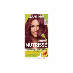 Garnier Nutrisse Nourishing Hair Color Creme with Triple Oils, Strawberry Jam 52, Medium Berry Red, 1 kit