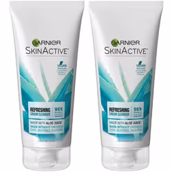 Garnier SkinActive Cream Face Wash with Aloe Juice Dry Skin 2 Count