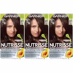 Garnier Hair Color Nutrisse Ultra Coverage Nourishing Creme 400 Deep Dark Brown Sweet Pecan Permanent Hair Dye 3 Count Packag ...