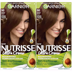 Garnier Hair Color Nutrisse Nourishing Creme 50 Medium Natural Brown Truffle Permanent Hair Dye 2 Count Packaging May Vary