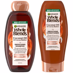 Garnier Whole Blends Coconut Oil & Cocoa Butter Smoothing Shampoo and Conditioner Set for Frizzy Hair 22 Fl Oz (2 Items) 1 ...