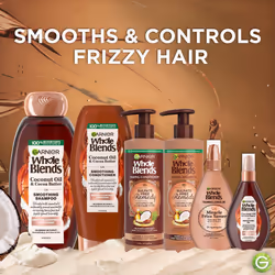 Garnier Whole Blends Coconut Oil & Cocoa Butter Smoothing Shampoo and Conditioner Set for Frizzy Hair  22 Fl Oz (2 Items)  1 Kit (Packaging May Vary)