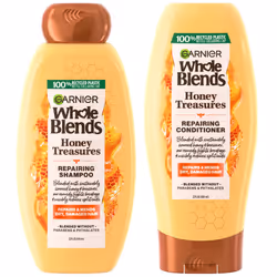 Garnier Whole Blends Honey Treasures Repairing Shampoo and Conditioner Set for Dry Damaged Hair 22 Fl Oz (2 Items) 1 Kit ( ...