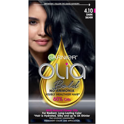 Garnier Olia Permanent Hair Color with Non-Drip Velvet Cream Formula  Bold Collection  Ammonia Free Dye  4.10 Dark Silver