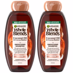 Garnier Whole Blends Coconut Oil Cocoa Butter Smoothing Shampoo for Frizzy Hair 22 Fl Oz 2 Count Packaging May Vary