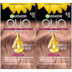 Garnier Hair Color Olia AmmoniaFree Brilliant Color OilRich Permanent Hair Dye  8.22 Medium Rose Gold  2 Count (Packaging May Vary)