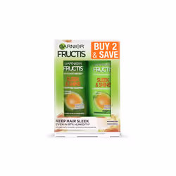 Garnier Fructis Sleek & Shine Shampoo & Conditioner for Frizzy, Dry Hair, 12 oz 2 COUNT
