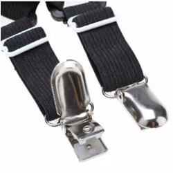Addas Sheet Clips Under Mattress Bed/Fitted Sheet Fastener Long Strap Clip Bands 4 Pieces (Black)