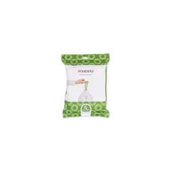 Brabantia PerfectFit Bin Liners (Size G/23-30 Liter) Thick Plastic Trash Bags with Tie Tape Drawstring Handles (40 Bags)