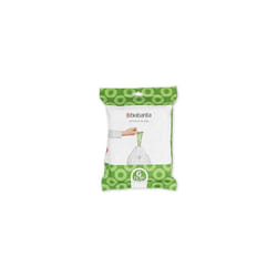 Brabantia PerfectFit Bin Liners (Size G/23-30 Liter) Thick Plastic Trash Bags with Tie Tape Drawstring Handles (40 Bags)