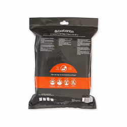 Brabantia 138744 PerfectFit Bin Liners (Size H/50-60 Litre) Thick Plastic Trash Bags with Tie Tape Drawstring Handles (40 Bags), White