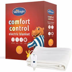 Silentnight Comfort Control Electric Blanket King Size 3 Heat Settings, Fast Heat Up and Easy Fit Straps - Machine Washable